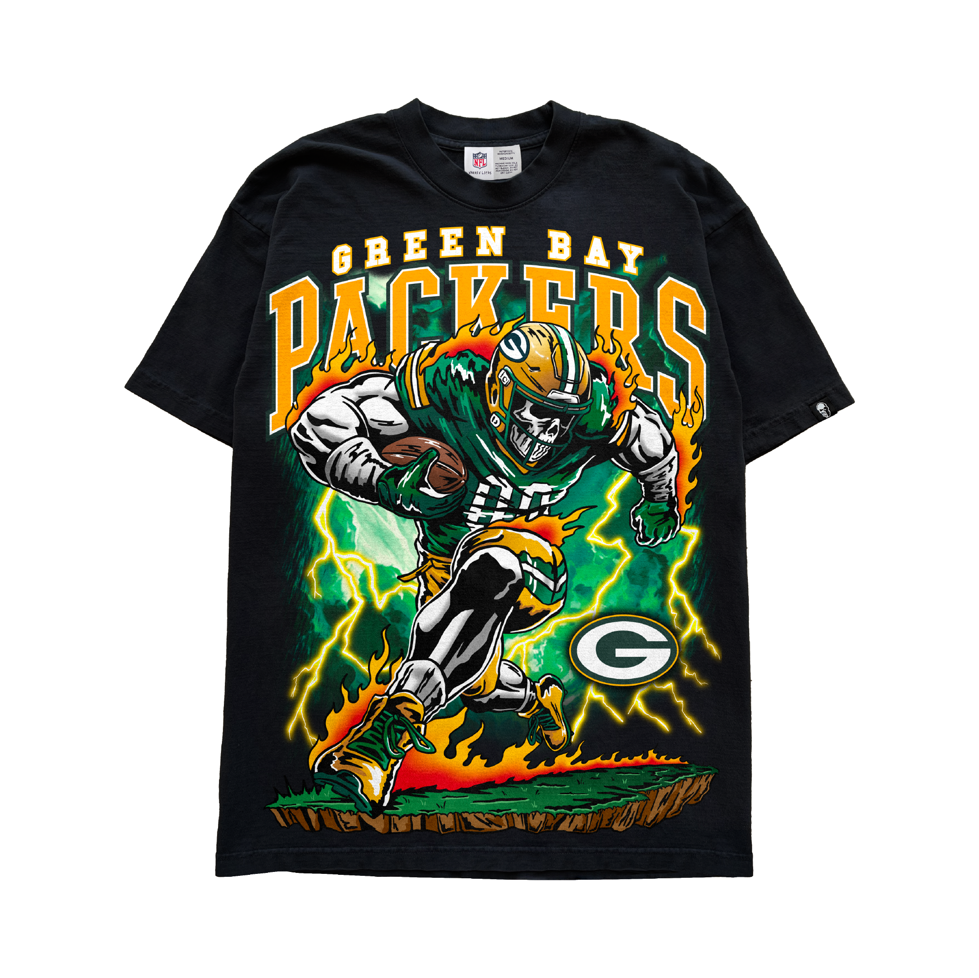 【90s USA】Lee NFL PACKERSリー　ボロTシャツ パッカーッズ Green Bay Rush T-Shirt - Black – Warren Lotas