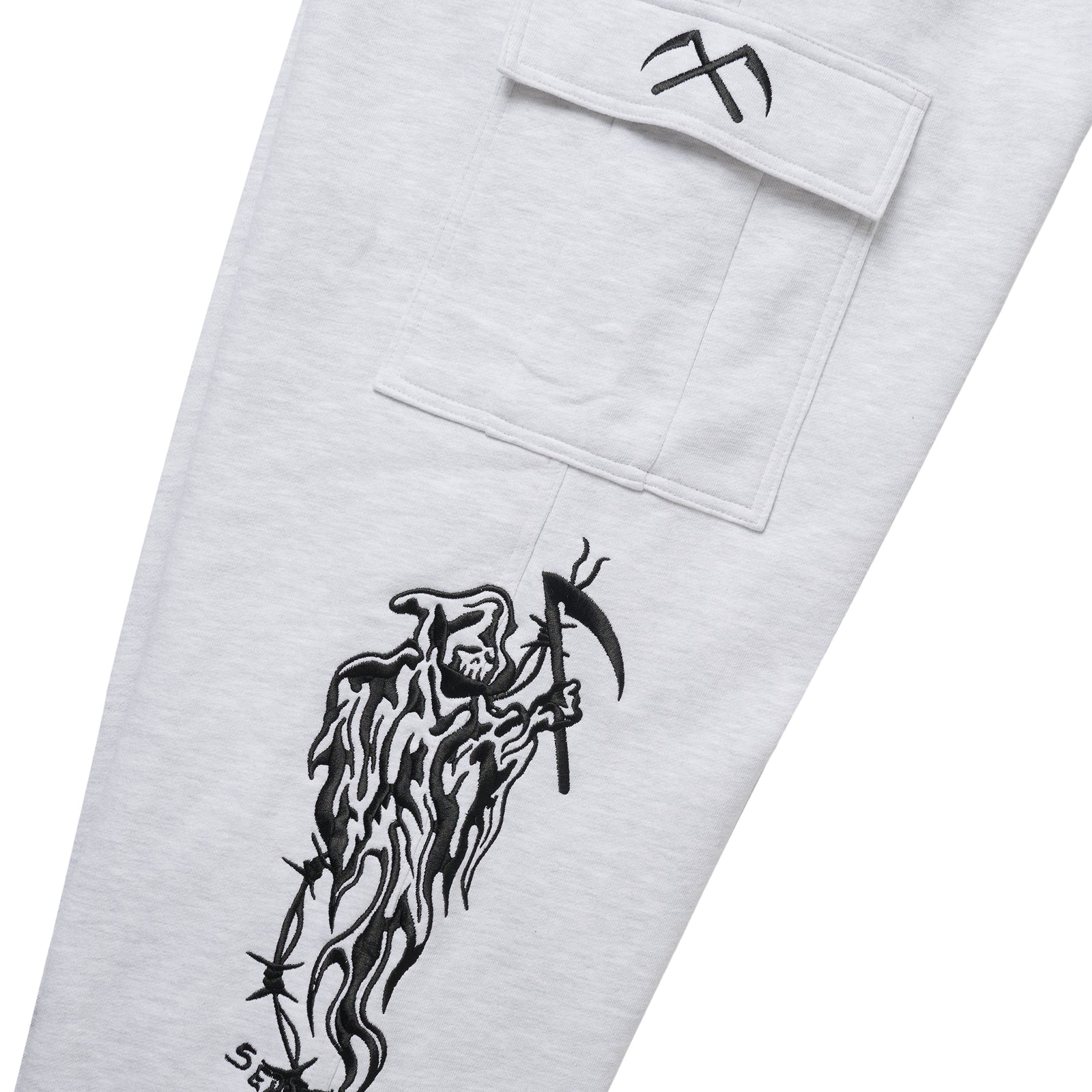 Serenity Baggy Cargo Sweatpants - Heather Grey