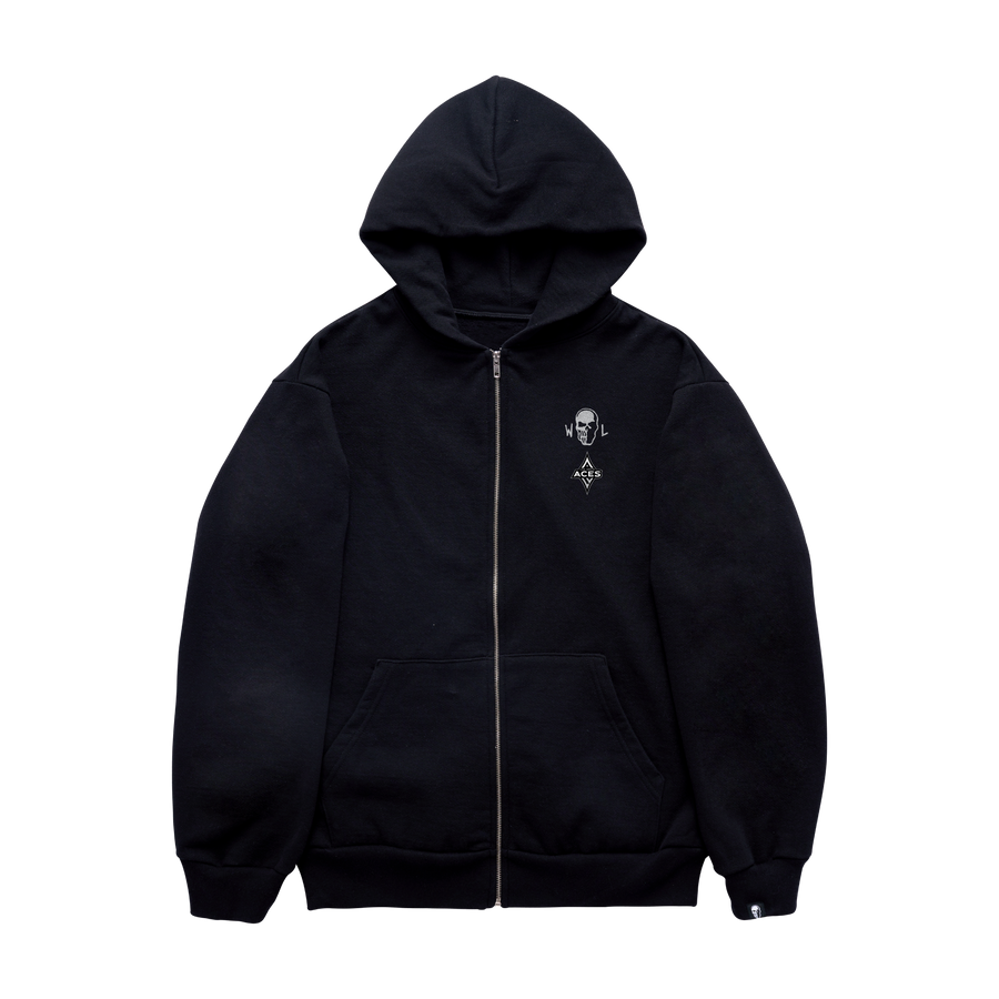 Aces Slot Machine Zip Hoodie - Black