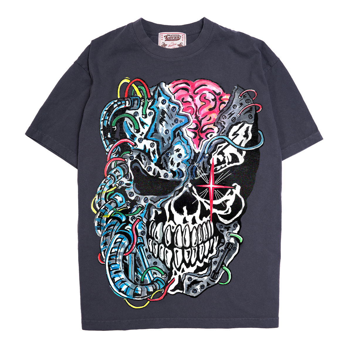 Cyber Skull T-Shirt - Vintage Black