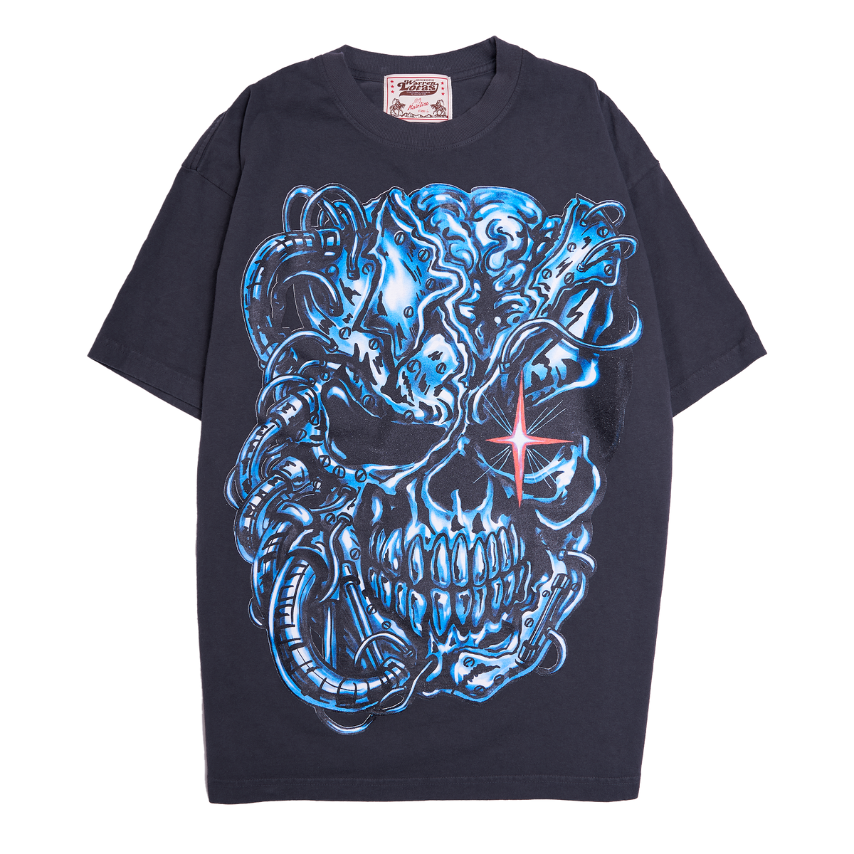 Cyber Skull T-Shirt - Liquid Metal