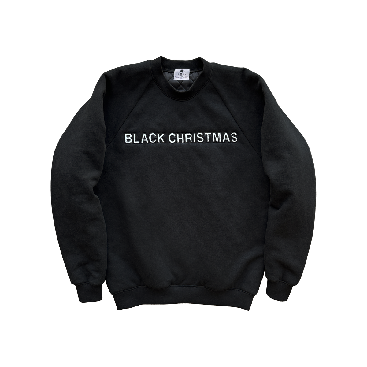 Black Christmas Lined Raglan Crewneck