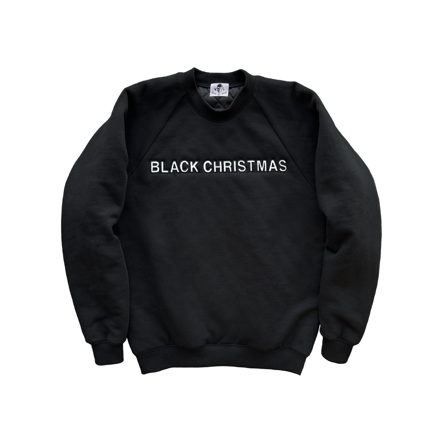 Black Christmas Lined Raglan Crewneck