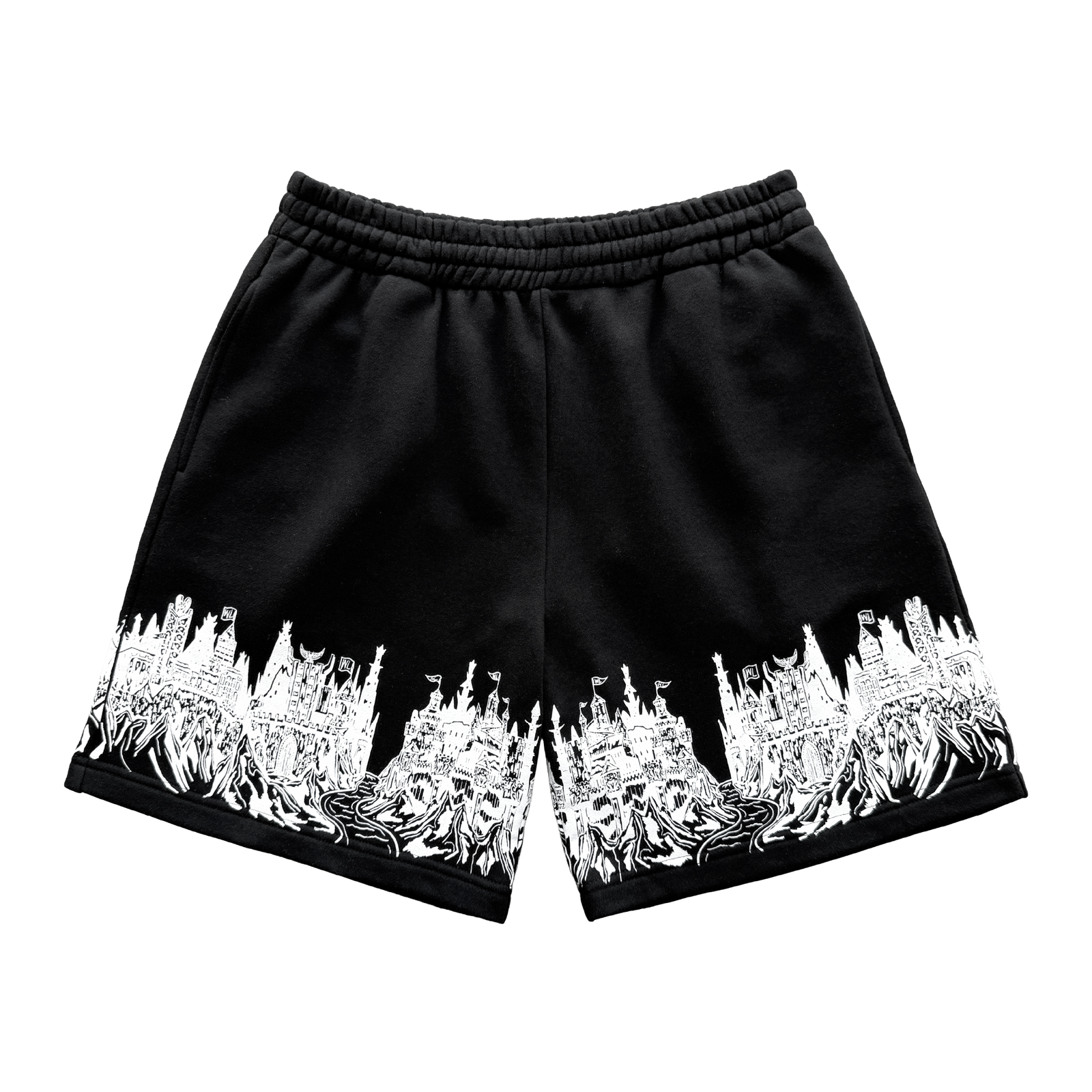 Kingdom Castle Fleece Shorts - Black
