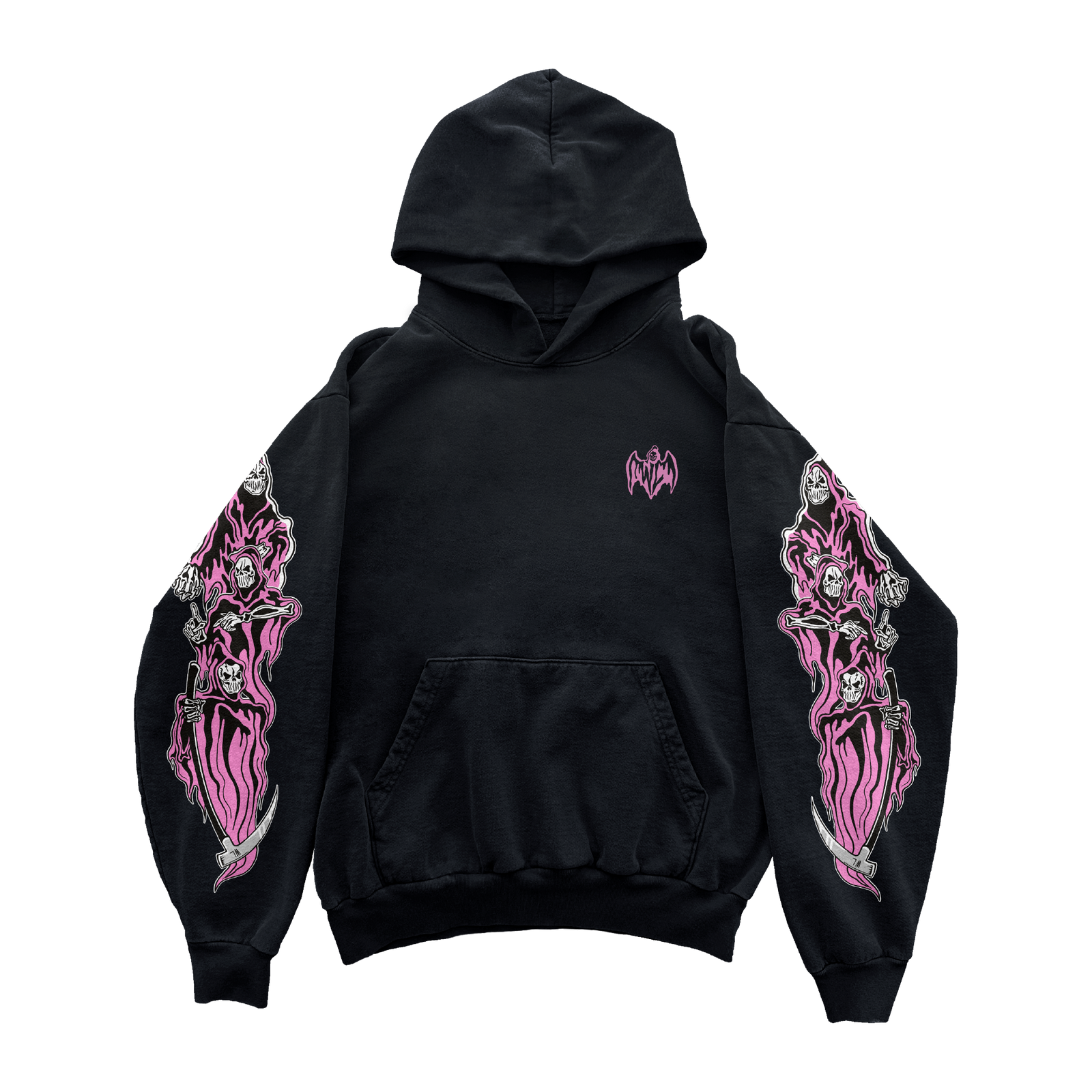 Three Reapers Hoodie - Black/Pink