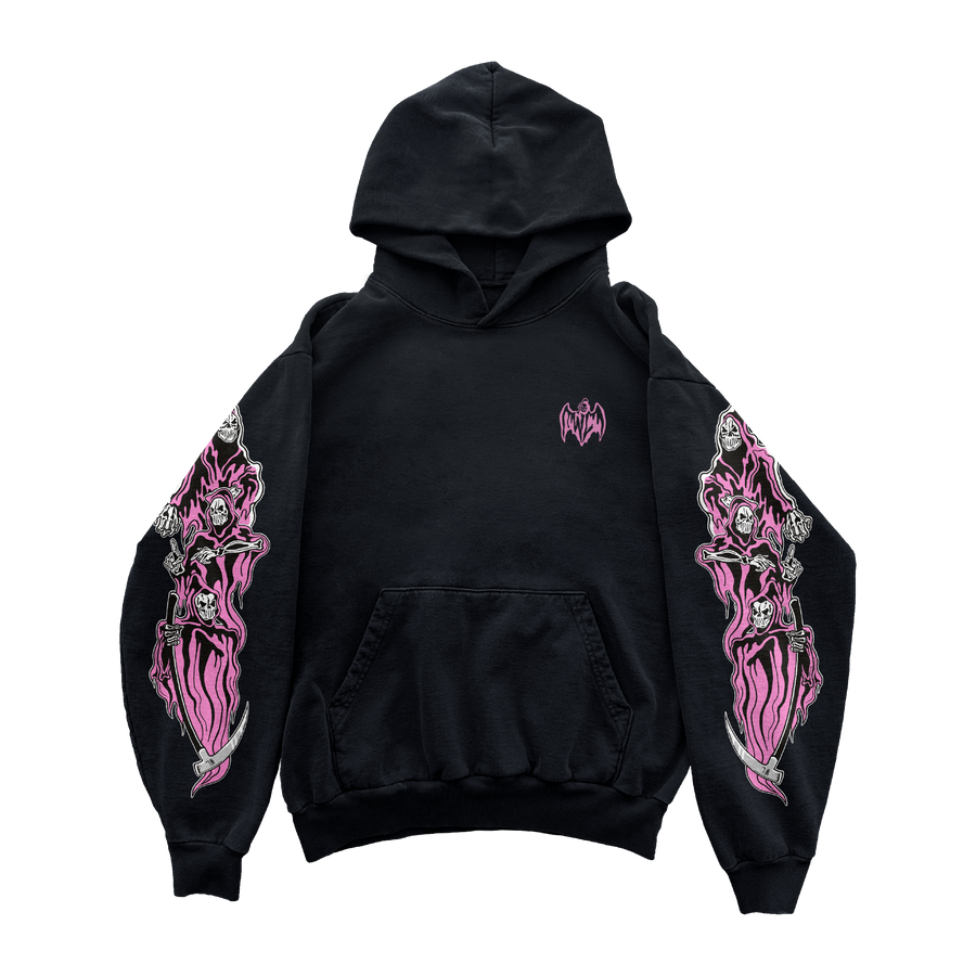 Three Reapers Hoodie - Black/Pink