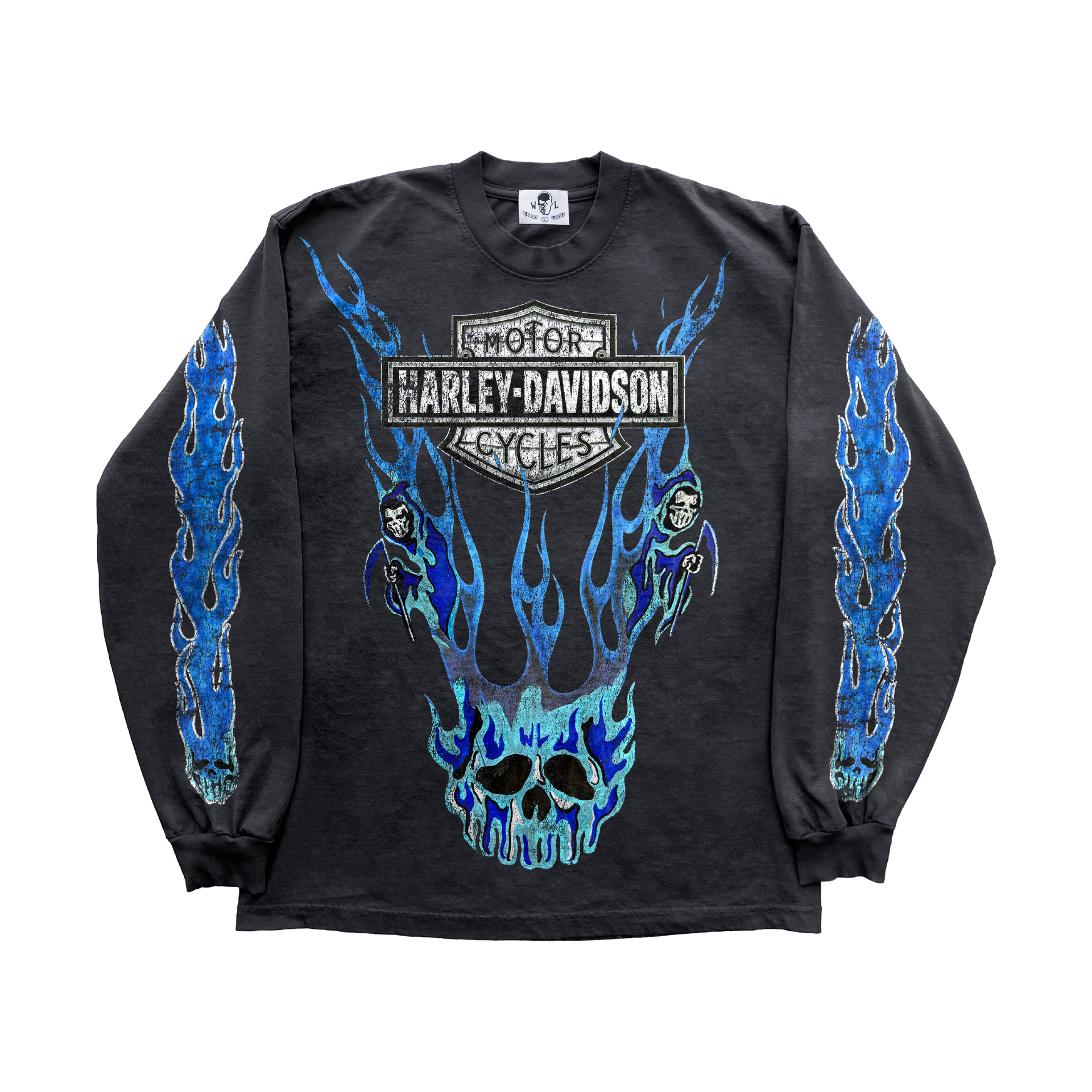 Blue Flame Long Sleeve T- Shirt - Vintage Black – Warren Lotas