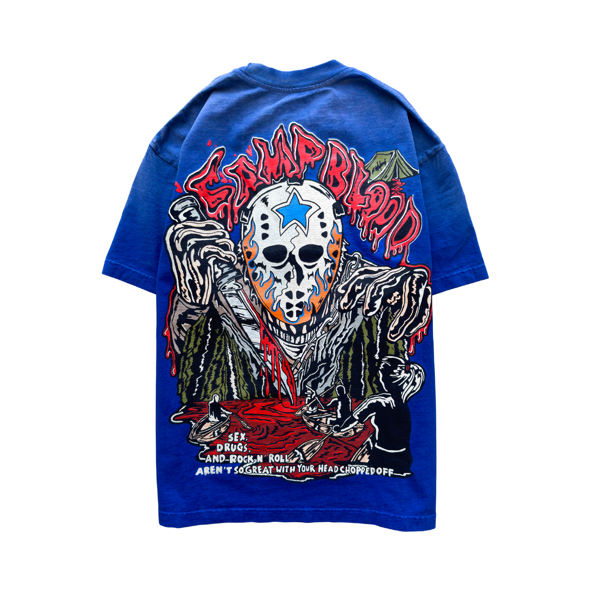 Camp Blood T-Shirt - Faded Cobalt