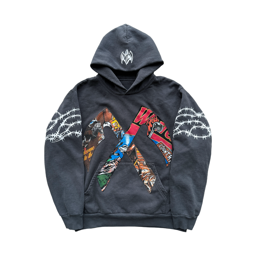 Golf Drop Crossed Scythe Pullover Hoodie - Vintage Black