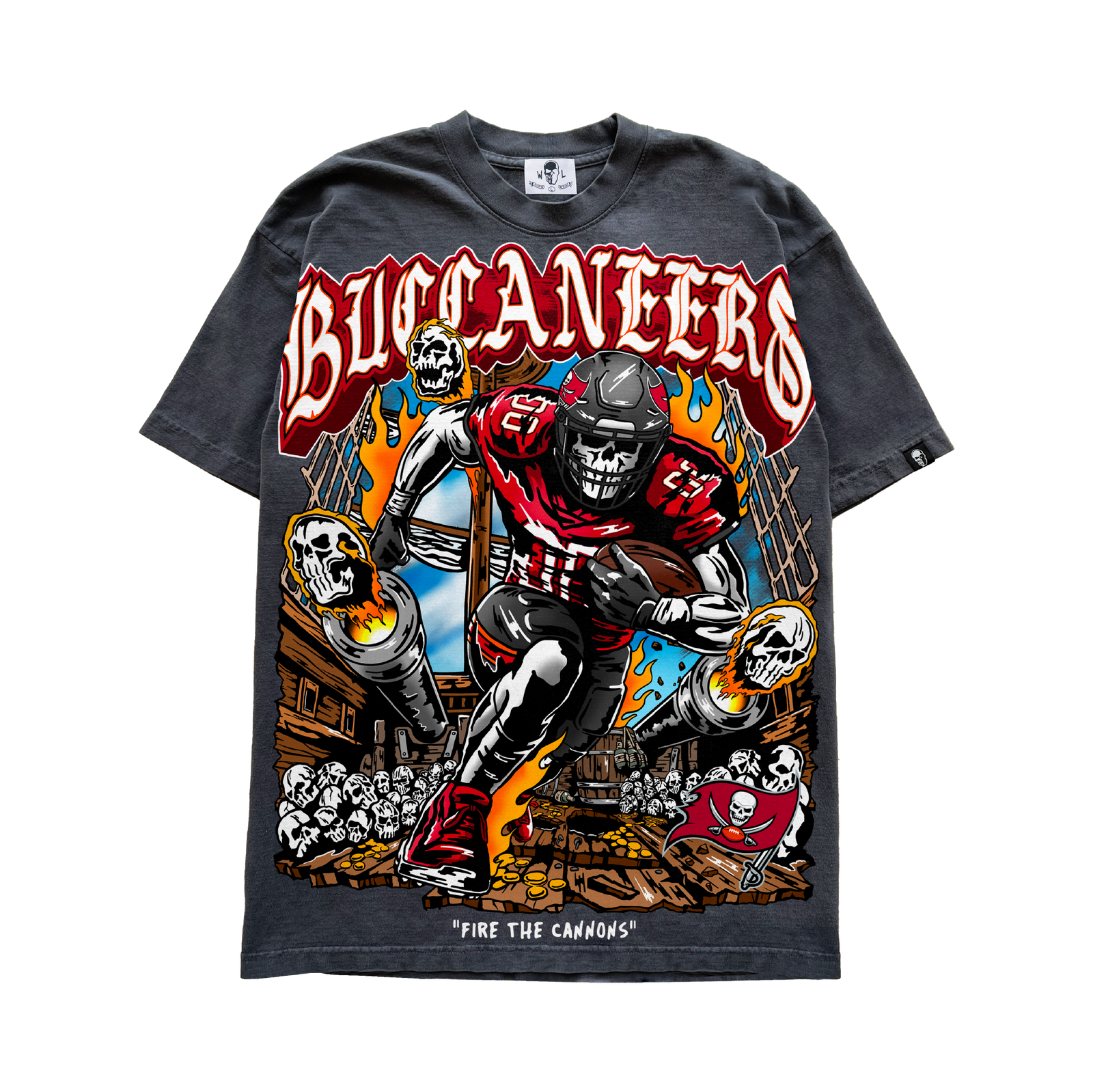 Buccaneers "Fire the Cannons" T-Shirt - Vintage Black
