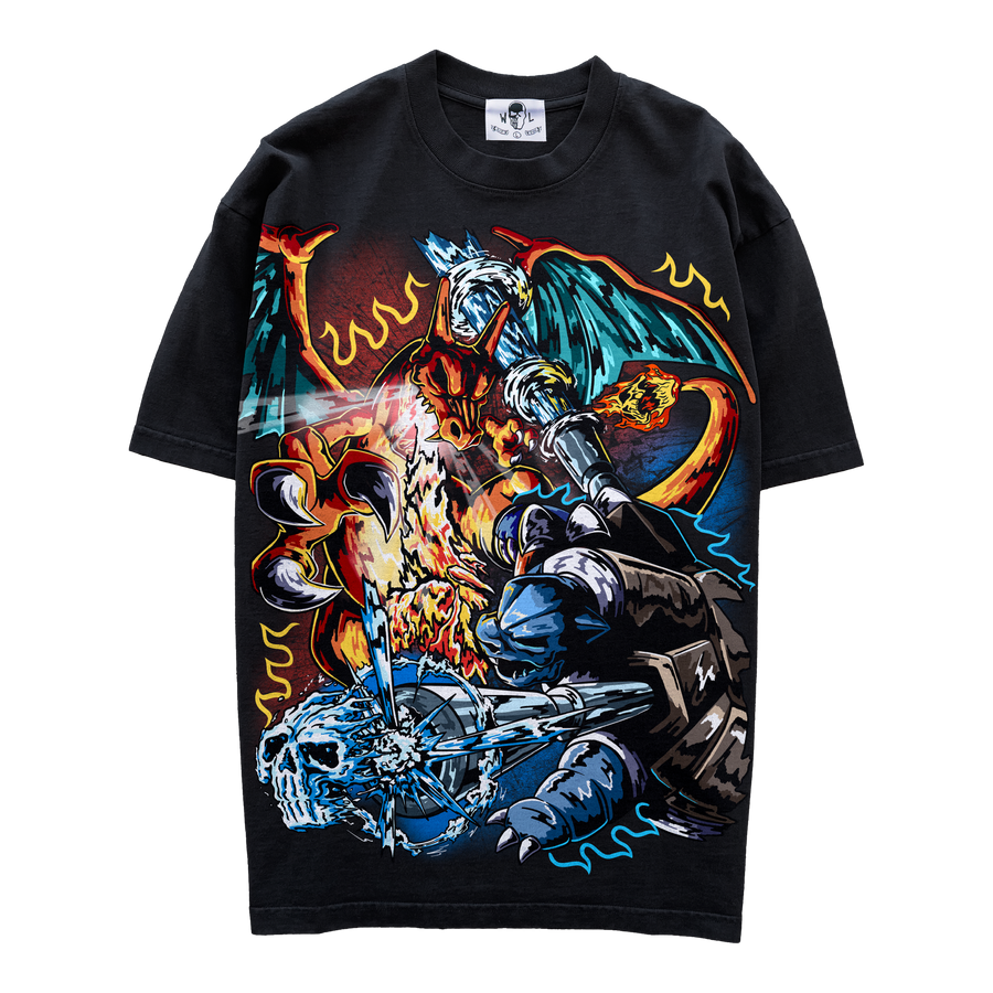 Fire vs Water T-Shirt - Black