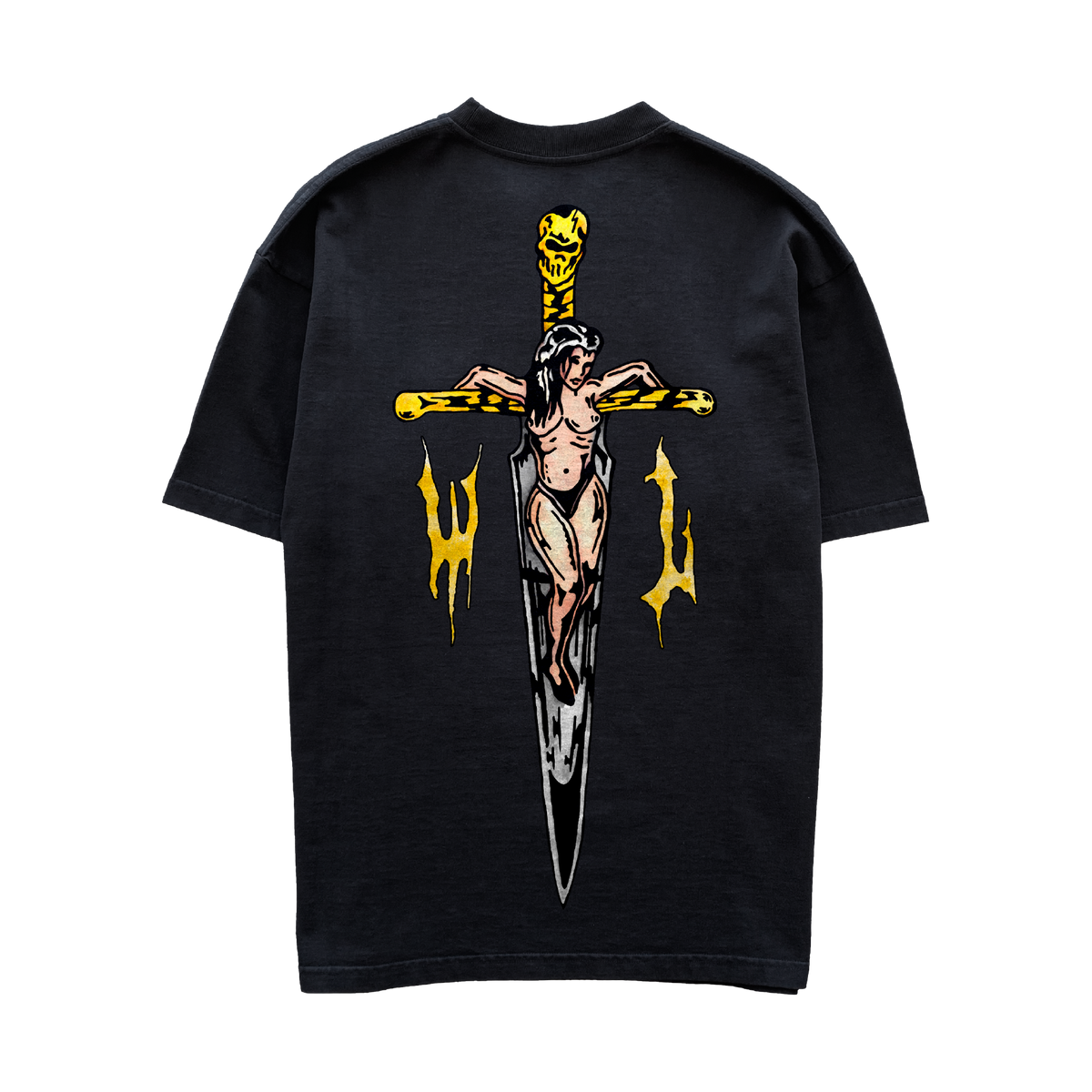 Girl on Dagger T-Shirt - Black