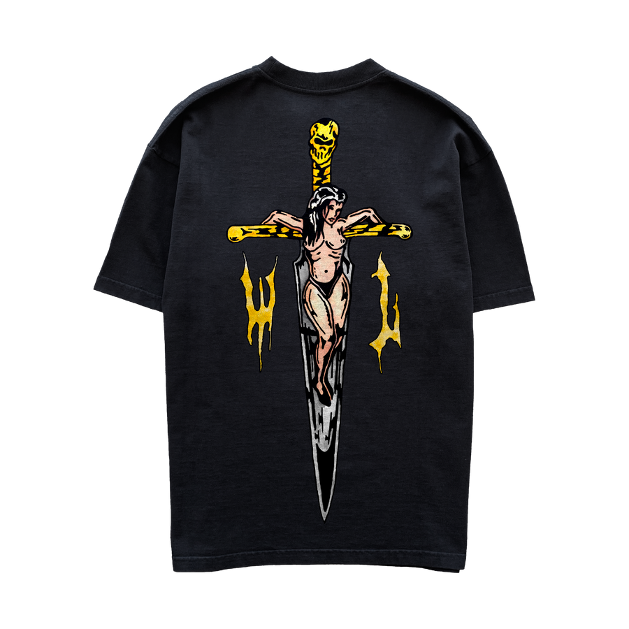 Girl on Dagger T-Shirt - Black