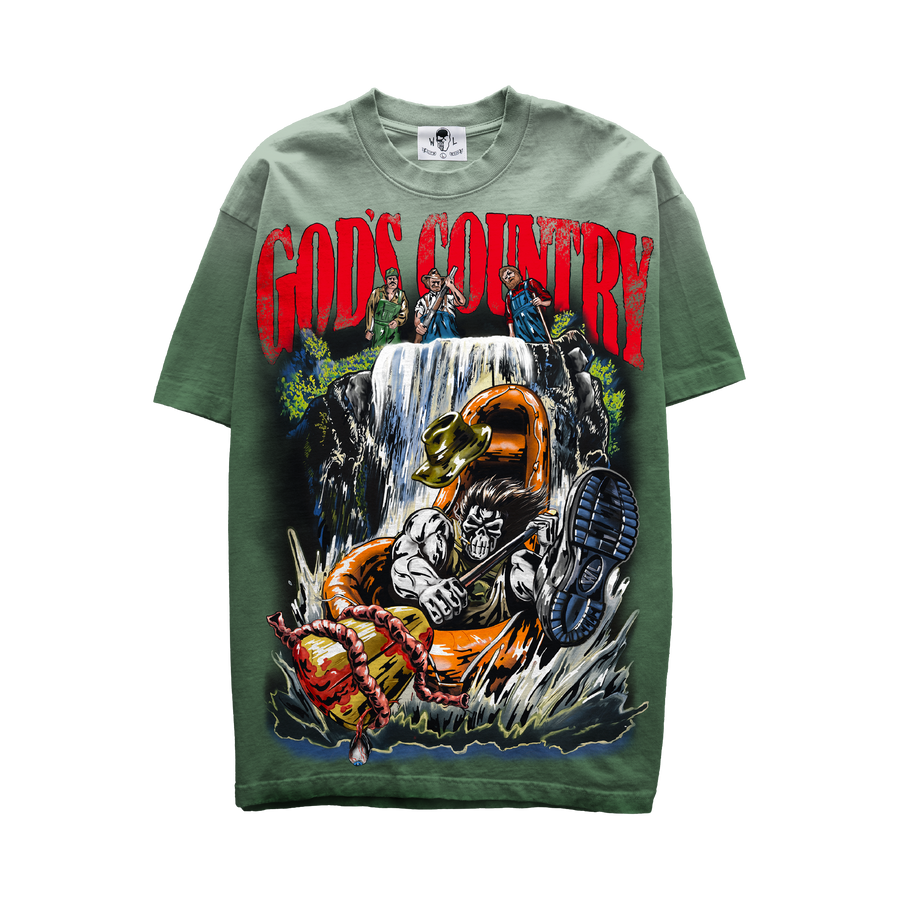 God's Country T-Shirt - Sunfaded Green