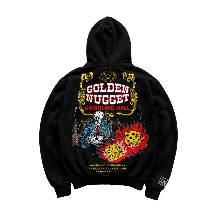 Golden Nugget Zip Up Hoodie - Black