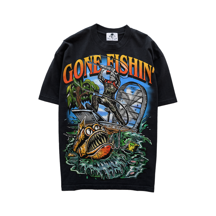 Gone Fishing T-Shirt - Black