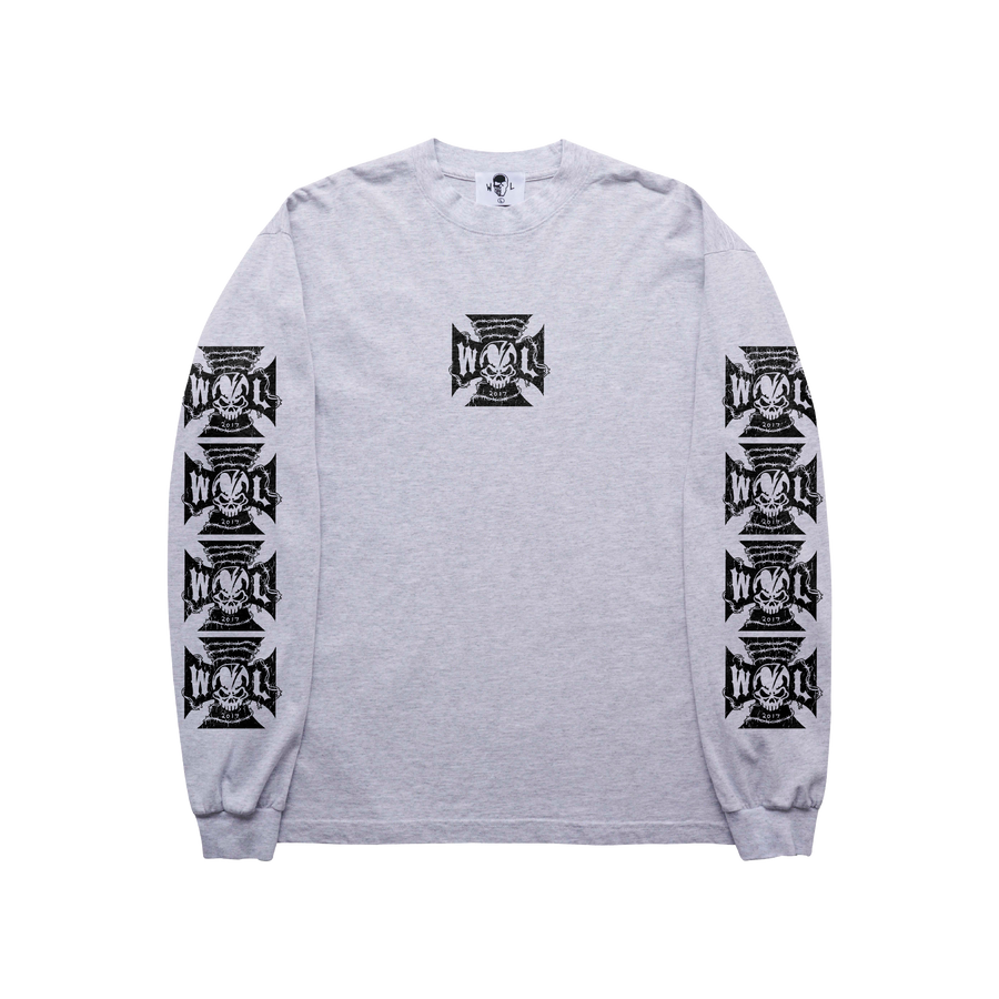 Iron Cross Long Sleeve T-Shirt - Heather Grey