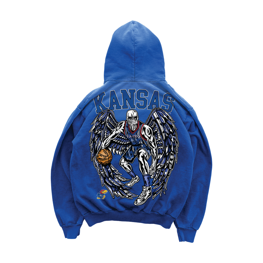 Kansas Jayhawk Hoodie - Faded Blue