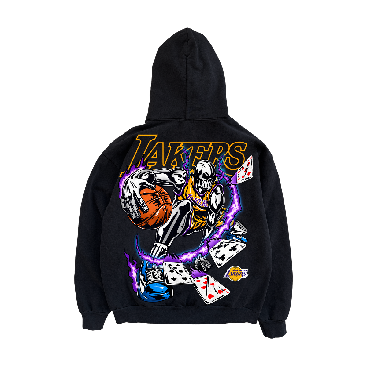 Warren LotasLosAngelesLakers激レア LakersCrossoverBlackHoodieBack