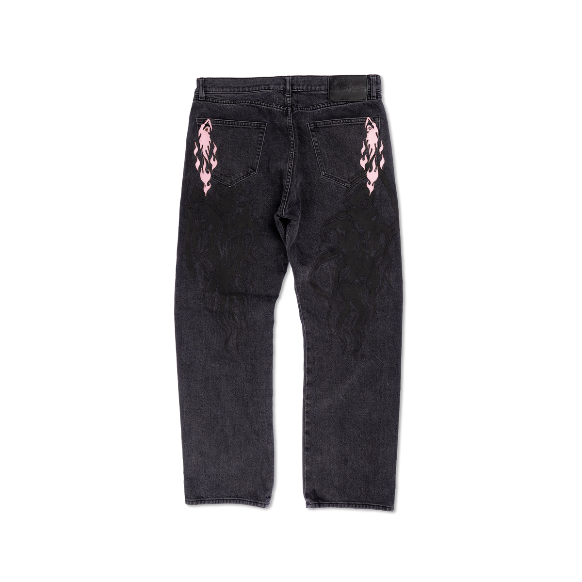 Leather Applique Reaper Denim Pant - Stonewash Black