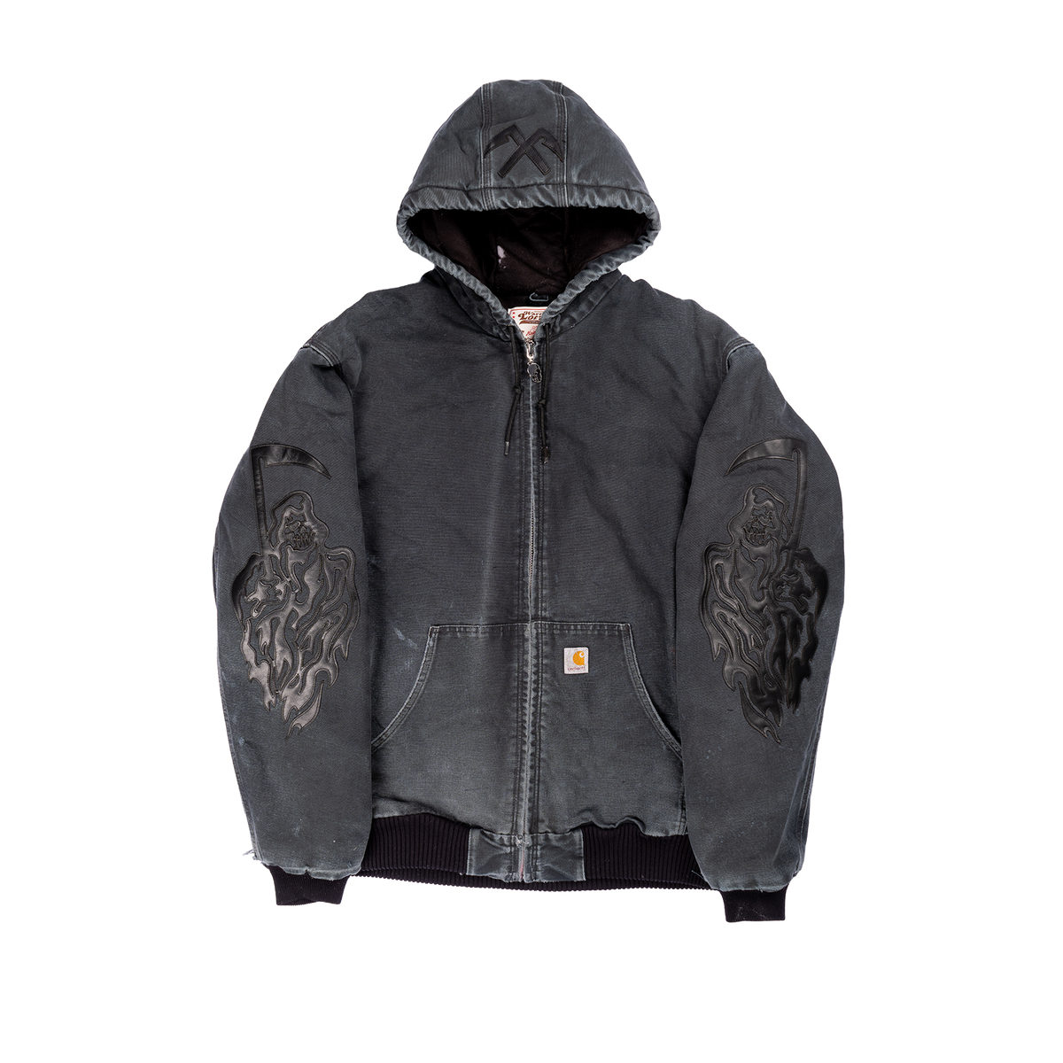 Leather Applique Serenity Reaper Carhartt Jacket - Black