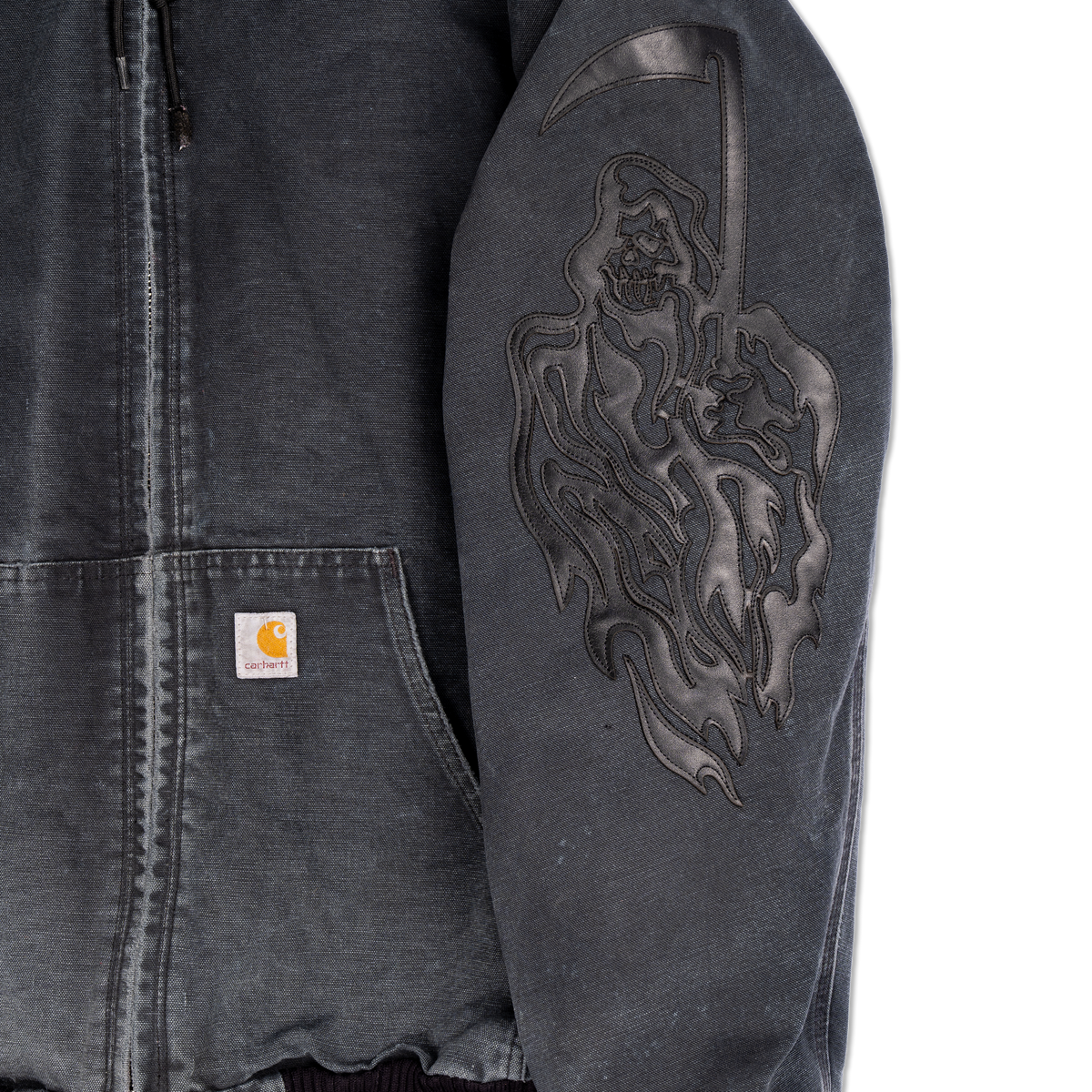 Leather Applique Serenity Reaper Carhartt Jacket - Black
