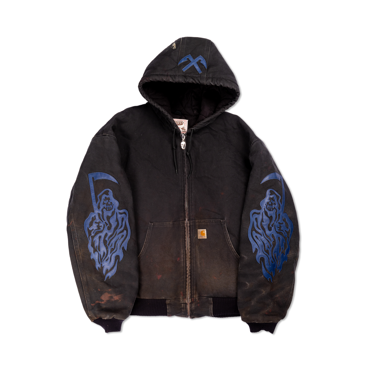 Leather Applique Serenity Reaper Carhartt Jacket - Blue