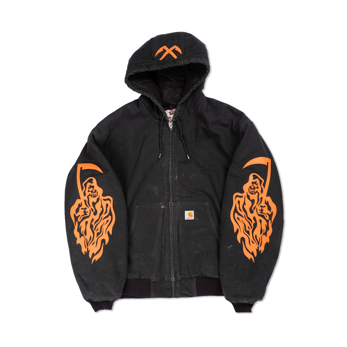 Leather Applique Serenity Reaper Carhartt Jacket - Orange