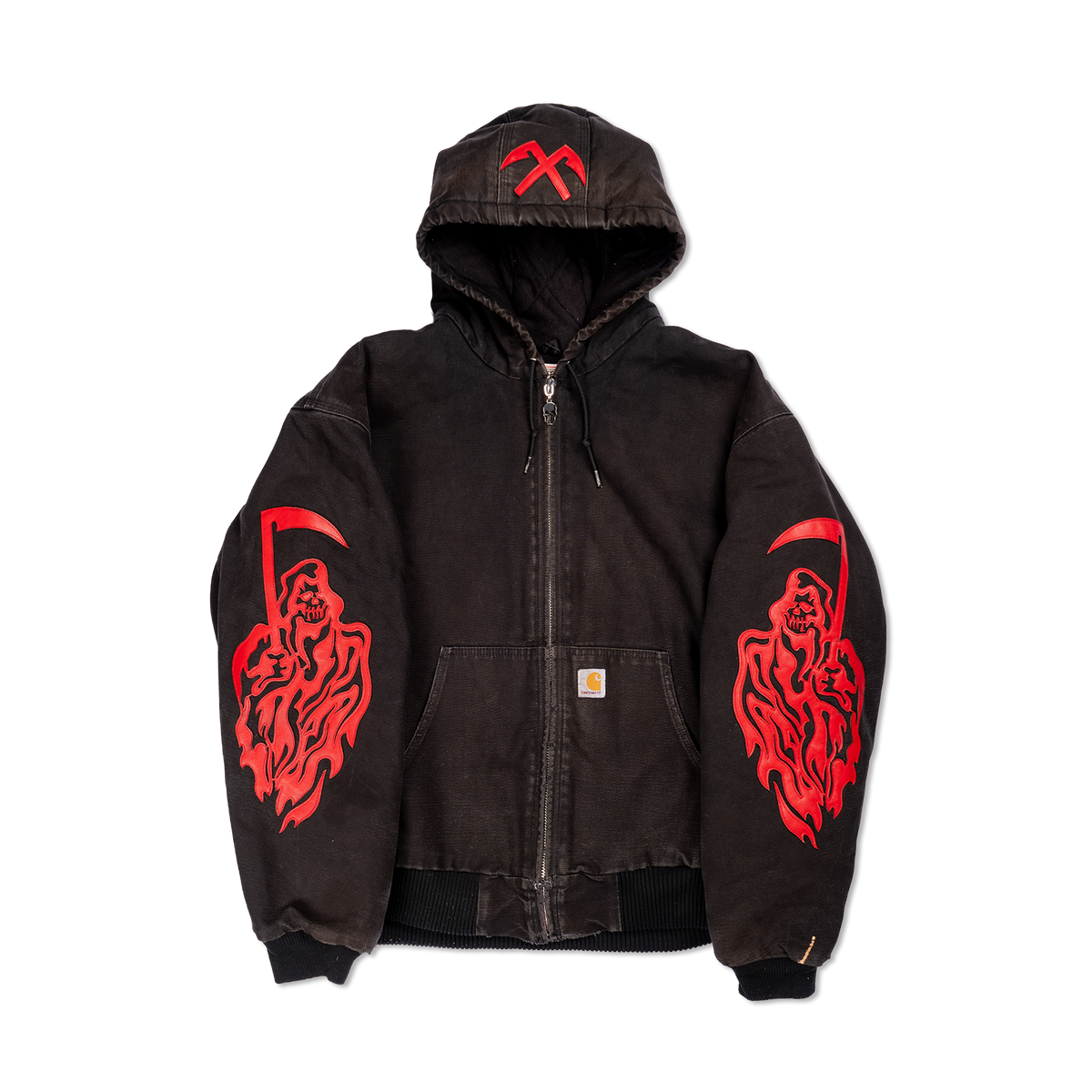 Leather Applique Serenity Reaper Carhartt Jacket - Red