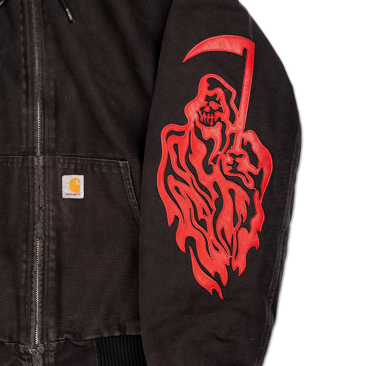 Leather Applique Serenity Reaper Carhartt Jacket - Red