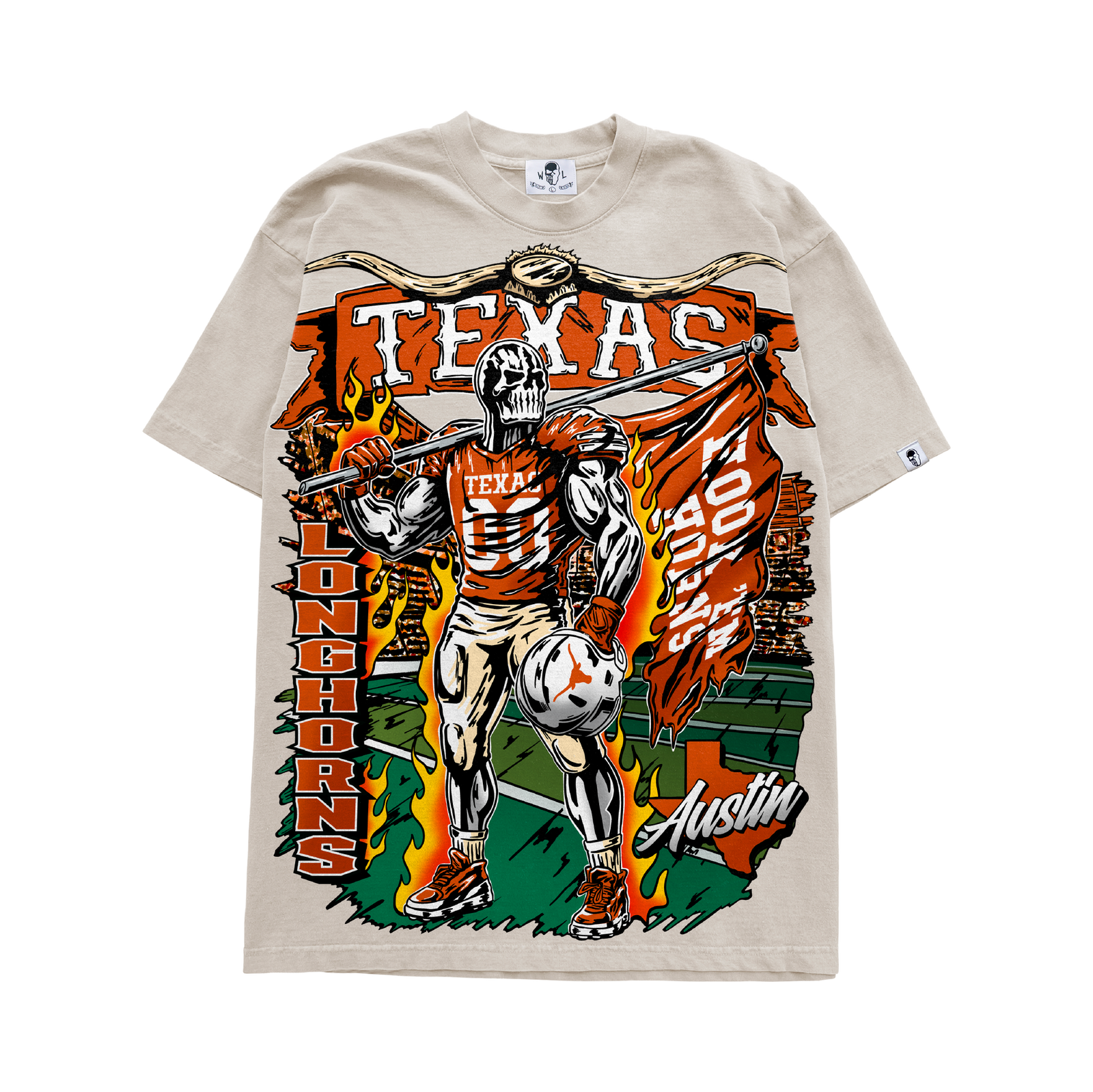 Longhorns Hook 'Em T-Shirt - Natural