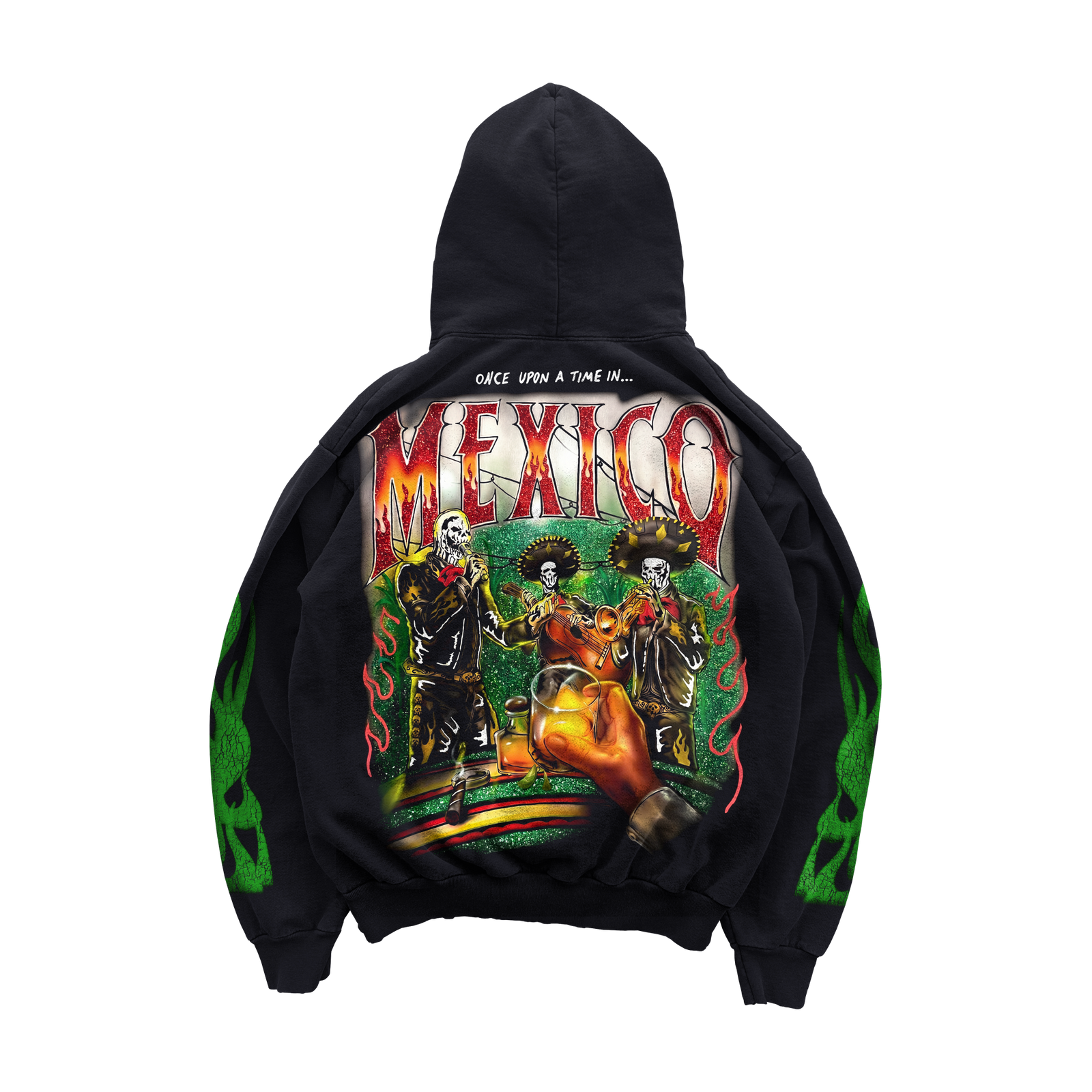 Mariachi Bling Zip Up Hoodie - Black