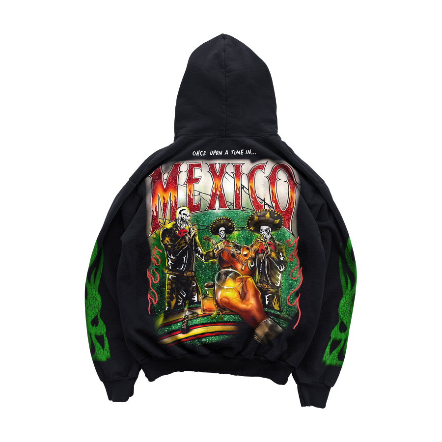 Mariachi Bling Zip Up Hoodie - Black