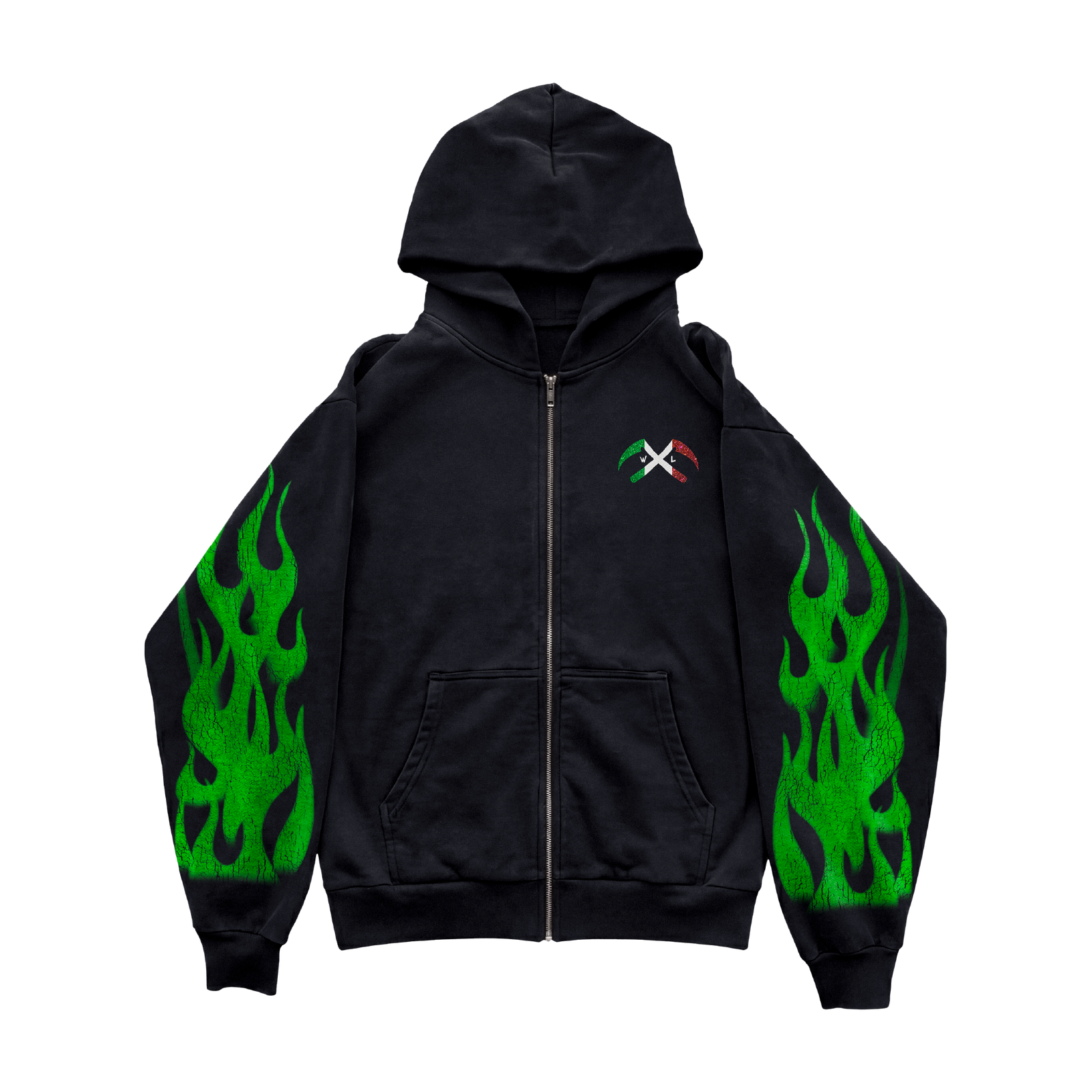 Mariachi Bling Zip Up Hoodie - Black