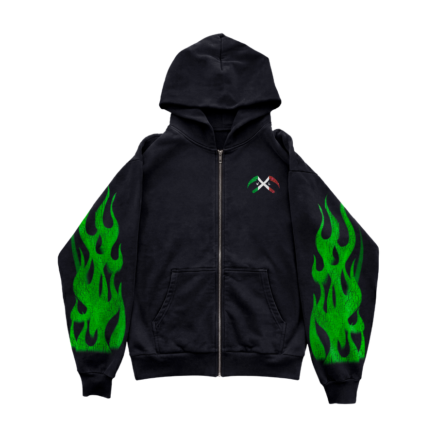 Mariachi Bling Zip Up Hoodie - Black