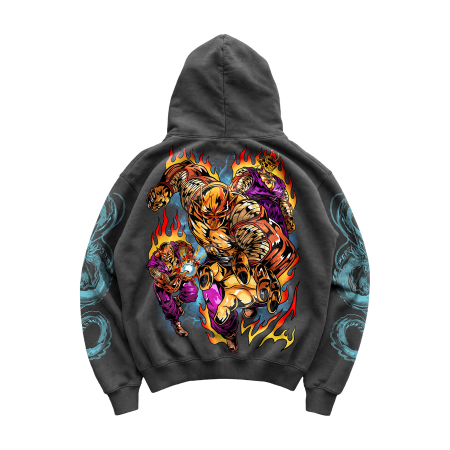 Orange Alien Hoodie - Vintage Black