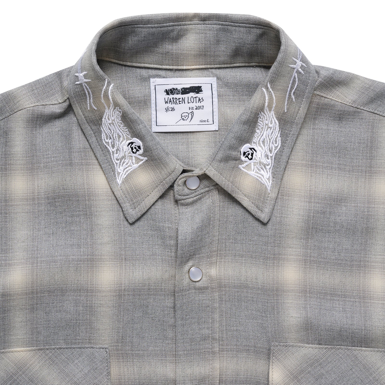 Reaper Japanese Plaid Shirt - Gray/Cream