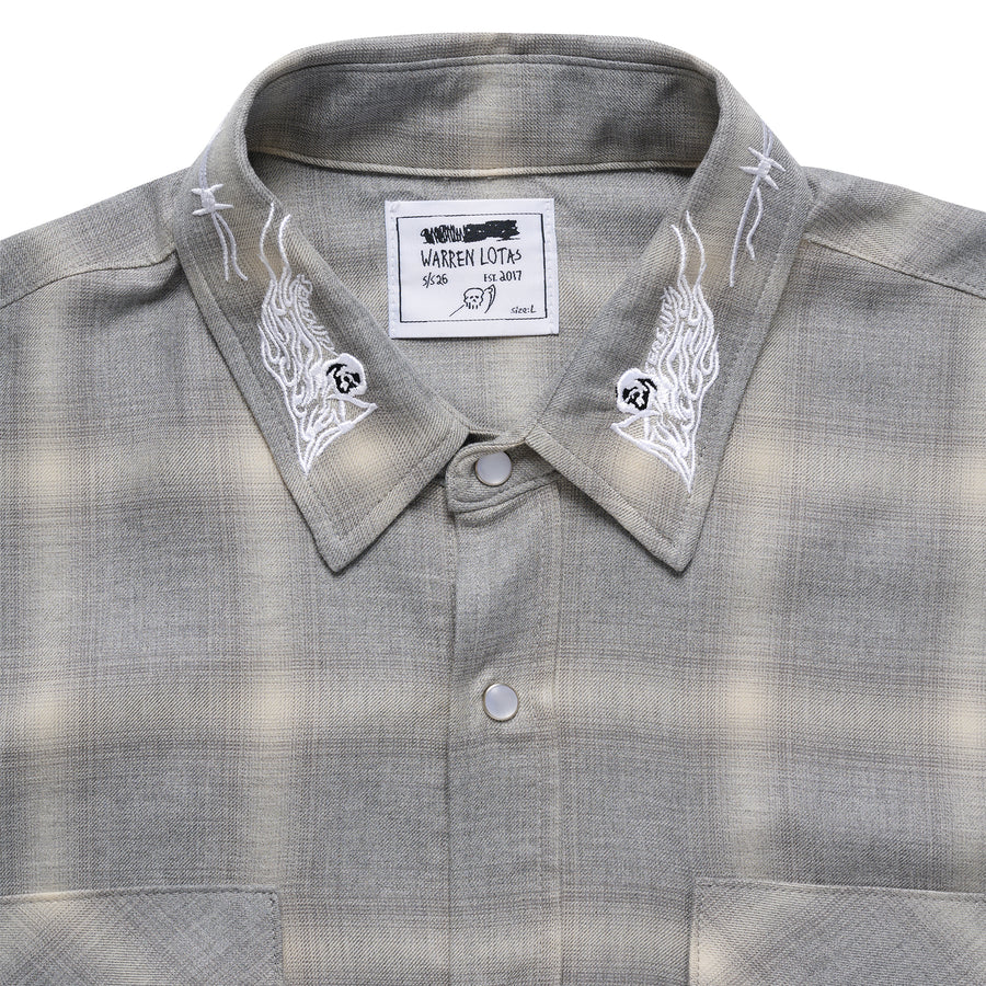 Reaper Japanese Plaid Shirt - Gray/Cream