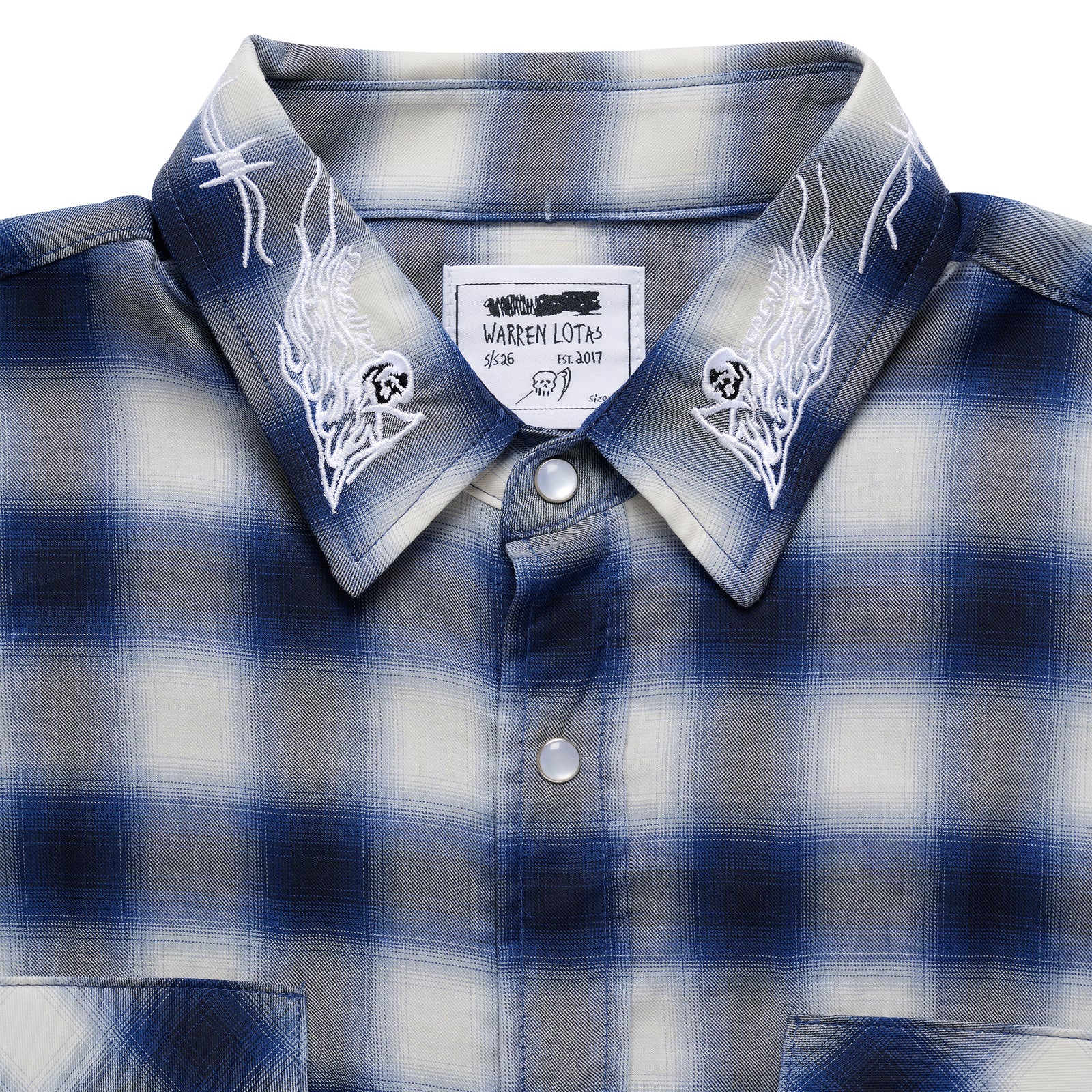 Reaper Japanese Plaid Shirt - Blue/White