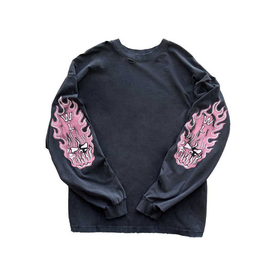 Flaming Skull Sleeve - Pink