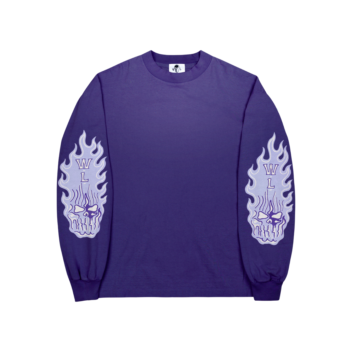 Flaming Skull Sleeve - Purple