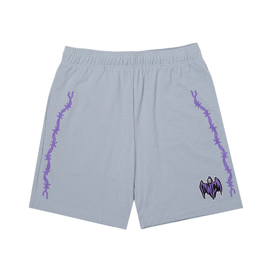 Bat Reaper Mesh Shorts - Grey