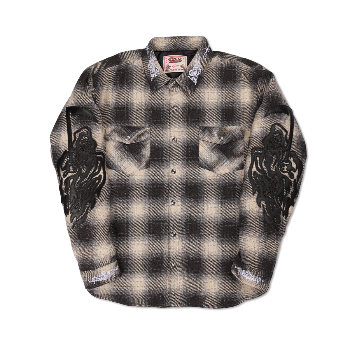 Quilted Lined Serenity Reaper Flannel - Black Plaid