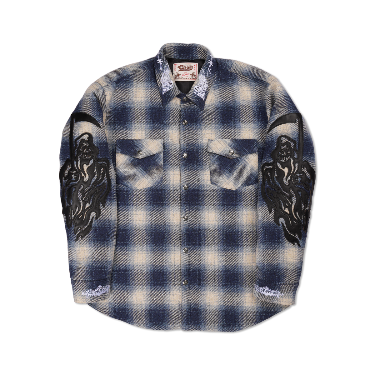 Quilted Lined Serenity Reaper Flannel - Blue Plaid