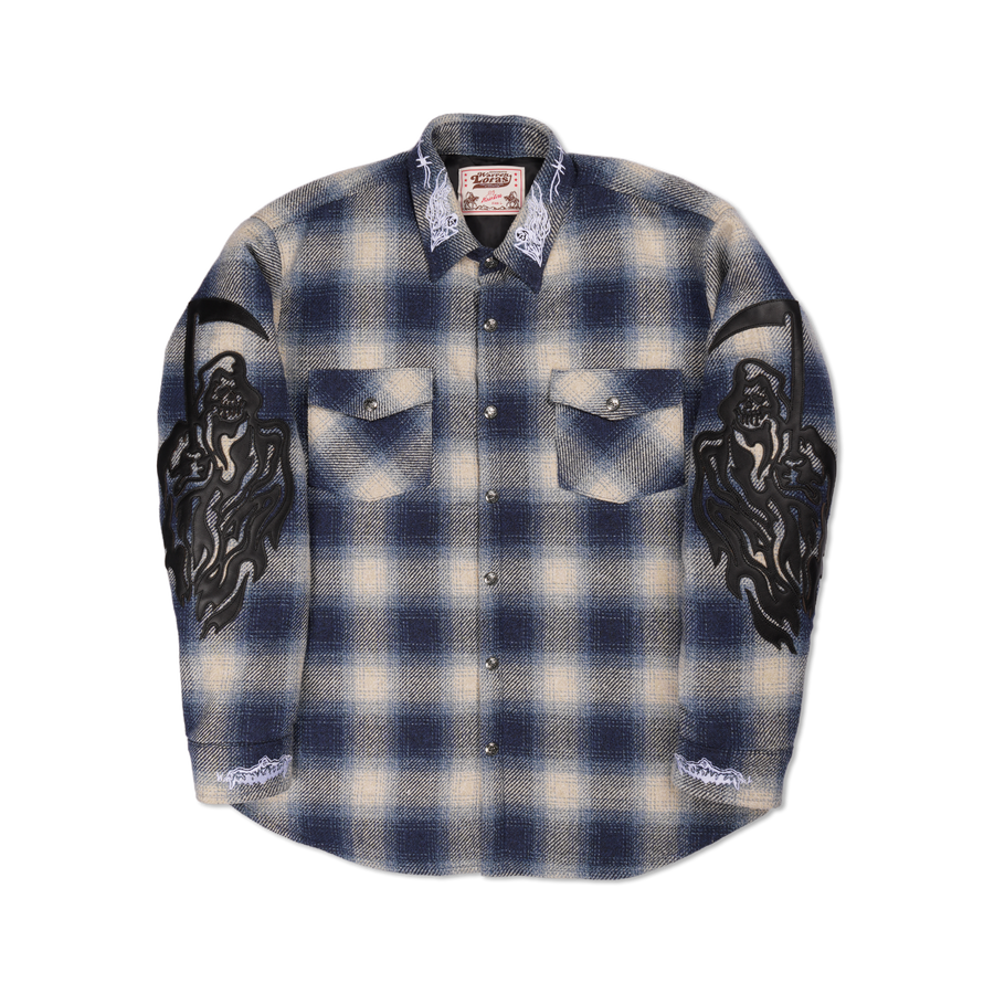 Quilted Lined Serenity Reaper Flannel - Blue Plaid