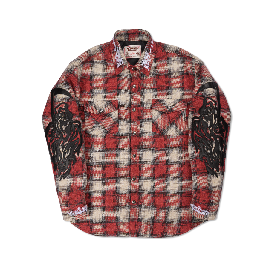 Quilted Lined Serenity Reaper Flannel - Red Plaid