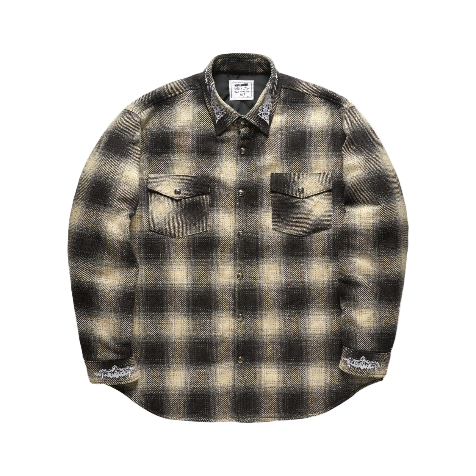 Quilted Lined Flannel - Black Plaid