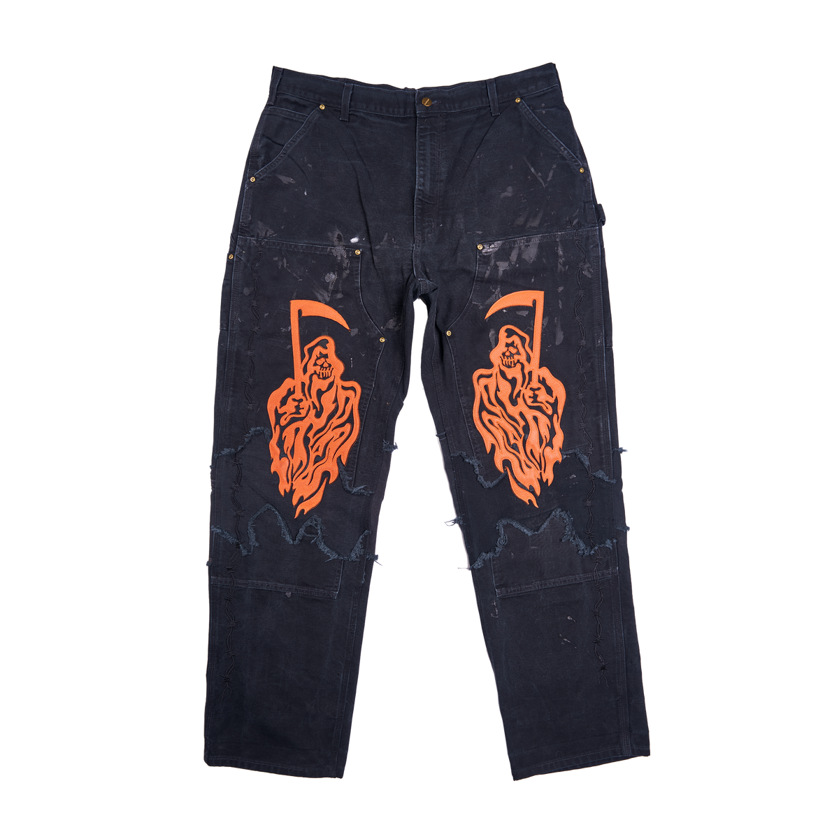 Barbed Wire Reconstructed Vintage Carhartt Double-Knee Pants - 003