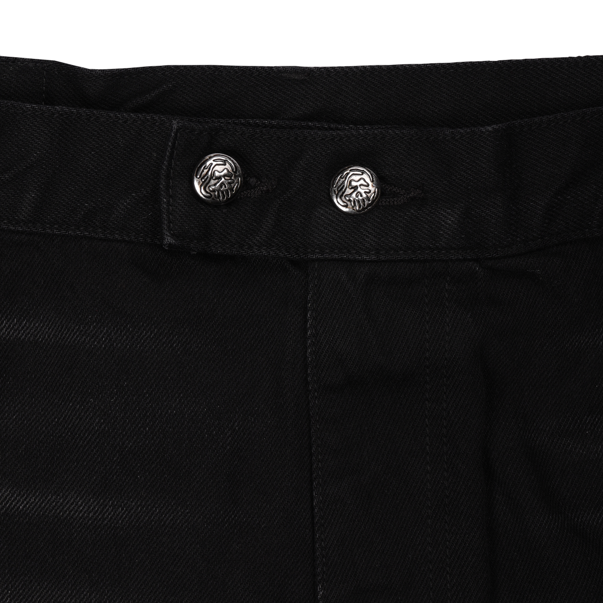 Leather Applique Reaper Denim Short - Faded Black