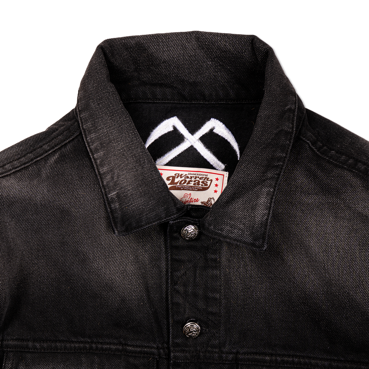 Reaper Appliqué Denim Trucker Jacket - Faded Black